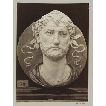 photograph - Head of the Emperor Antonius in white enamel photograph - Head of the Emperor Antonius in white enamel