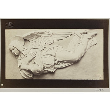 photograph - Bas-relief of enamelled flying angel photograph - Bas-relief of enamelled flying angel