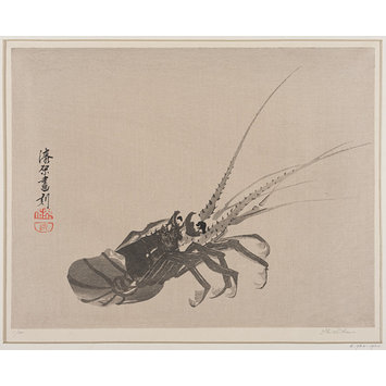 Colour woodcut - Crayfish Colour woodcut - Crayfish