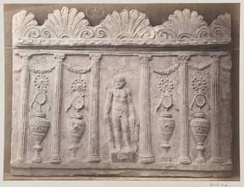 photograph - Bas-relief of Temple of Hercules in terra cotta photograph - Bas-relief of Temple of Hercules in terra cotta
