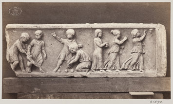 photograph - Marble bas-relief of Children playing photograph - Marble bas-relief of Children playing