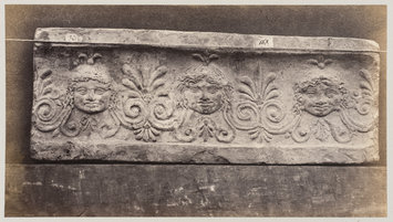 photograph - Three masques of gorgons in terra cotta photograph - Three masques of gorgons in terra cotta