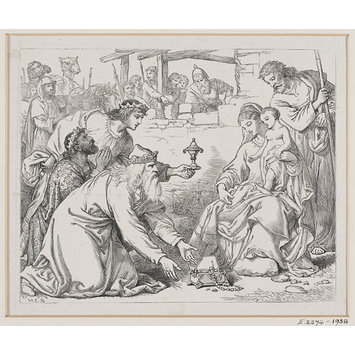 Wood engraving - The Adoration of the Magi Wood engraving - The Adoration of the Magi