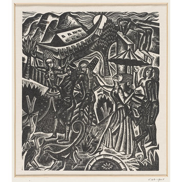 Woodcut - The Chester Play of the Deluge Woodcut - The Chester Play of the Deluge