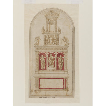 Design for an altar - Design for an altar with three niches containing sculpture Design for an altar - Design for an altar with three niches containing sculpture