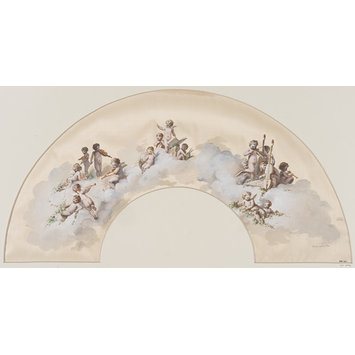Silk - Design for fan : concert of cupids Silk - Design for fan : concert of cupids