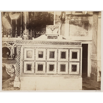 Photograph - Church and Altar Decoration, S. Cesareo - Screen with Cosmati Mosaic-work and panels of porphyry Photograph - Church and Altar Decoration, S. Cesareo - Screen with Cosmati Mosaic-work and panels of porphyry