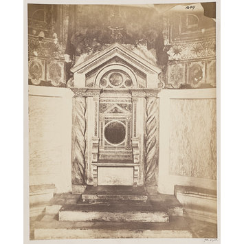Photograph - Church and Altar Decoration, S. Cesareo - Cathedra with twisted shafts and Cosmati Mosaic-work Photograph - Church and Altar Decoration, S. Cesareo - Cathedra with twisted shafts and Cosmati Mosaic-work