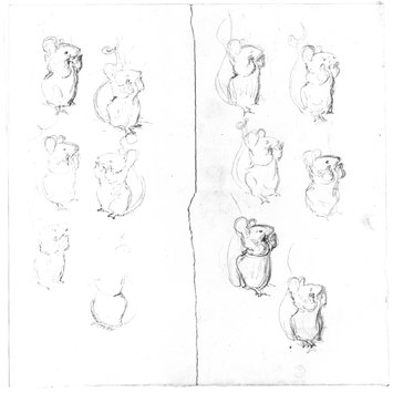 drawing - Sketches for 'Tingle dingle dousy' drawing - Sketches for 'Tingle dingle dousy'