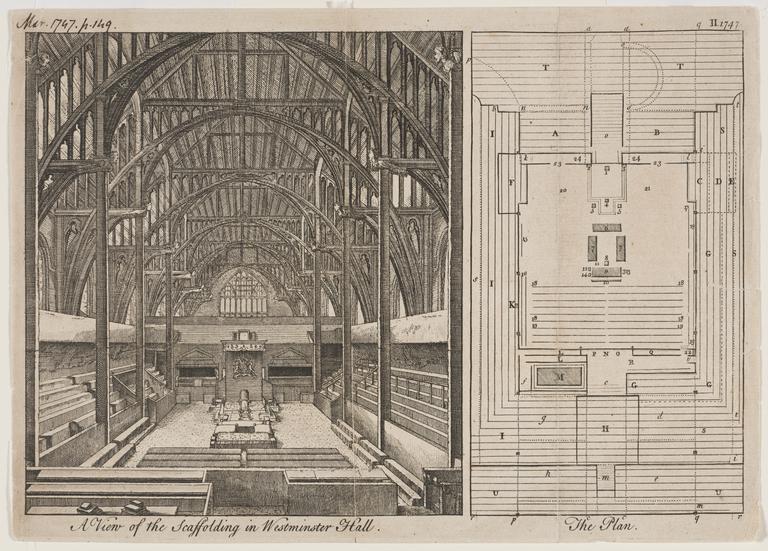 A View of the Scaffolding in Westminster Hall (Engraving ...
