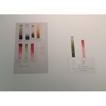 Tools and Materials - Specimens of watercolours painted to test the stability of the pigments Tools and Materials - Specimens of watercolours painted to test the stability of the pigments