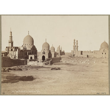 Photograph - The funerary kanqahs of Mamluk sultan al-Ashraf Barsbay (left) and Sultan Faraj ibn Barquq (right), Cairo Photograph - The funerary kanqahs of Mamluk sultan al-Ashraf Barsbay (left) and Sultan Faraj ibn Barquq (right), Cairo