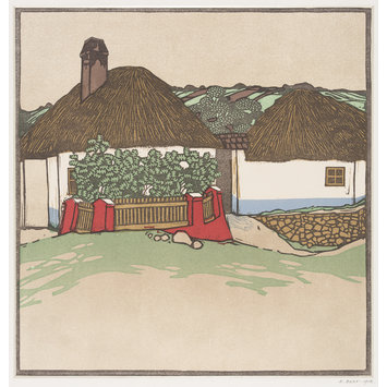 Print - Slowakisches Bauernhaus. Print - Slowakisches Bauernhaus.