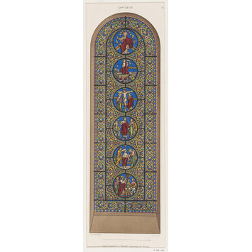 Record drawing of stained glass - Stained glass window in the Chapelle Episcopale de Tournai Record drawing of stained glass - Stained glass window in the Chapelle Episcopale de Tournai