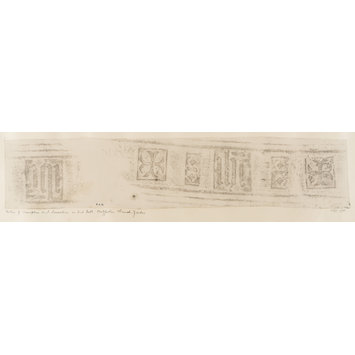 Print - Rubbing of a portion of the inscription and decoration on second bell of Nafferton Church Print - Rubbing of a portion of the inscription and decoration on second bell of Nafferton Church