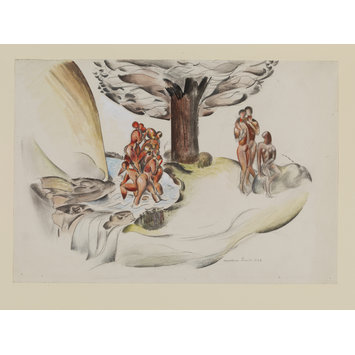 Drawing - Bathers Drawing - Bathers