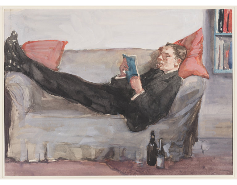 A Man Reading On A Sofa Burrell Louise A Arms Vanda Search The 