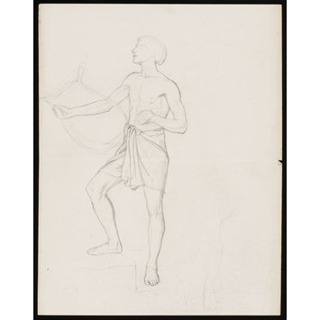 Drawing - Man with a classical lyre Drawing - Man with a classical lyre