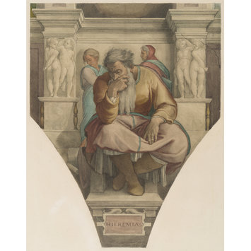 Copy After Michelangelo S Fresco Of The Prophet Jeremiah On The