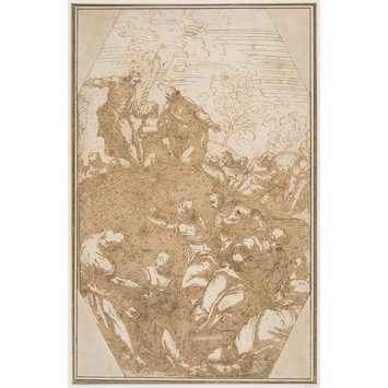 Drawing - The miracle of the loaves and fishes Drawing - The miracle of the loaves and fishes