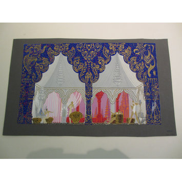 Drawing - Design for a set: Room in a Chinese Palace. Drawing - Design for a set: Room in a Chinese Palace.