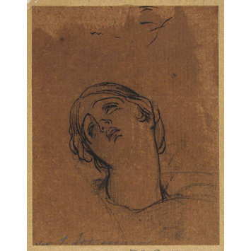 Drawing - Sketch of the head of a young woman, possibly one of the daughters of Sarah Siddons Drawing - Sketch of the head of a young woman, possibly one of the daughters of Sarah Siddons