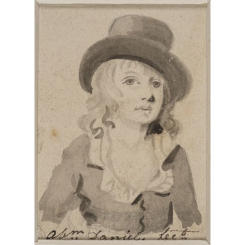 Drawing - Portrait miniature of an unknown boy Drawing - Portrait miniature of an unknown boy