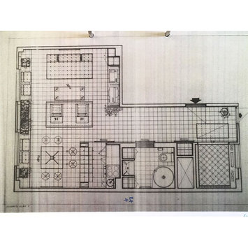 architectural drawing - Design for flat No. 1 for Joseph Ettedgui, Sloane Street, London, by Eva Jiřičná, 1982: floor plan architectural drawing - Design for flat No. 1 for Joseph Ettedgui, Sloane Street, London, by Eva Jiřičná, 1982: floor plan