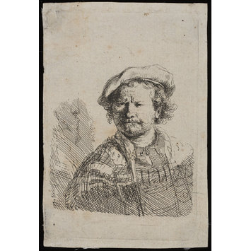 print - Self Portrait in a Flat Cap and Embroidered Dress print - Self Portrait in a Flat Cap and Embroidered Dress