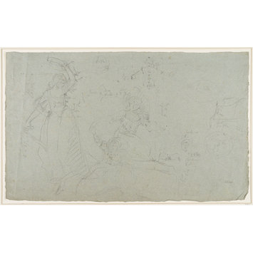 Drawing - Preliminary study of the daughters of George III Drawing - Preliminary study of the daughters of George III