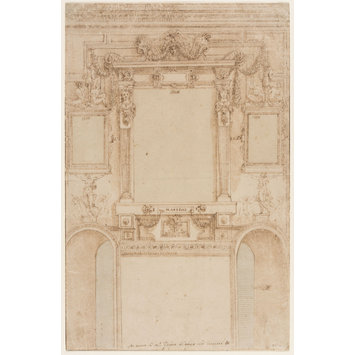 Design For The Decoration Of A Wall With Three Framed Panels