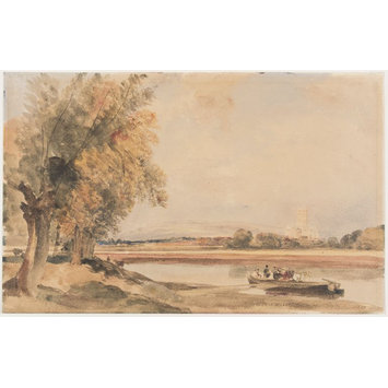 Watercolour - Ferry on the Severn, near Tewkesbury Watercolour - Ferry on the Severn, near Tewkesbury