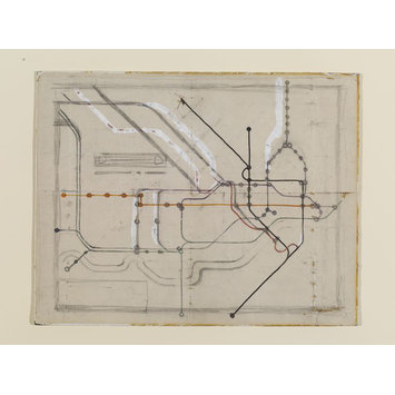 Drawing - Original sketch for the London Underground Railways Map Drawing - Original sketch for the London Underground Railways Map