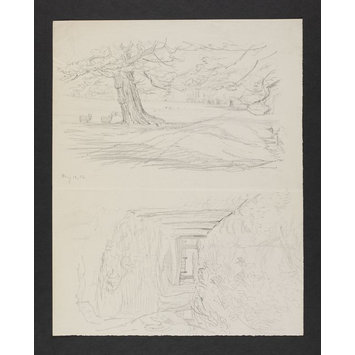 drawing - Drawings of parkland and a pathway through trees drawing - Drawings of parkland and a pathway through trees