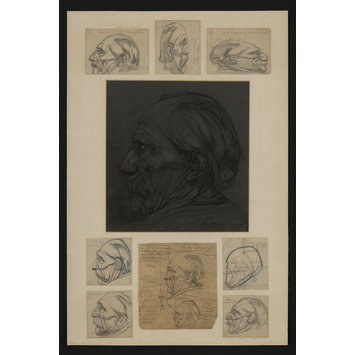 Drawing - Study of the head of an old man, probably Walter Warden Drawing - Study of the head of an old man, probably Walter Warden